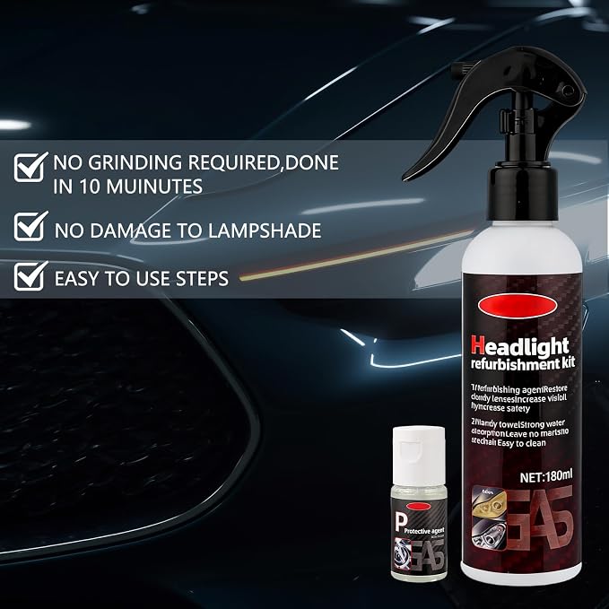 Headlight Restoration Kit,Car Headlight Restoration Polishing Kit,Headlight Cleaner And Restorer Kits,Fast & Easy Car Headlight Cleaner,Multifunctional Car Headlight Polishing for All Types(1Set)