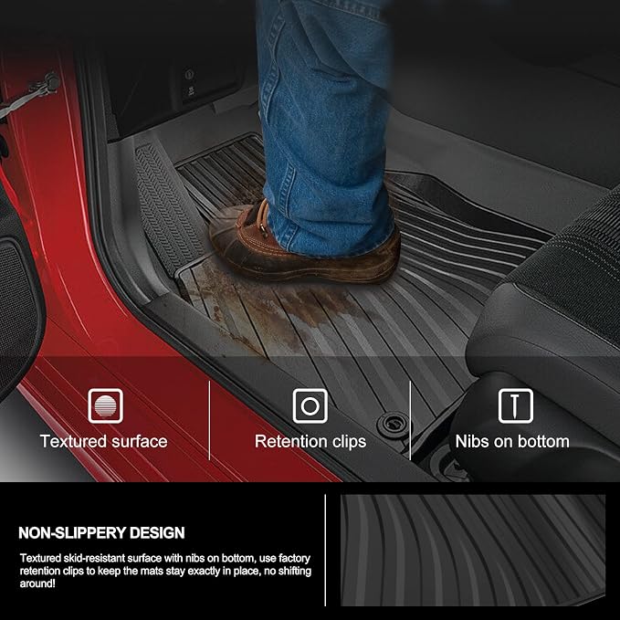 Kiwi Master Floor Mats for 2022-2026 Honda Civic/Acura Integra | OEM Replacement 08P17-T20-110, Custom Fit All Weather Car Mats, Heavy Duty TPE Floor Liners, Front & Rear 2 Row Set, Black