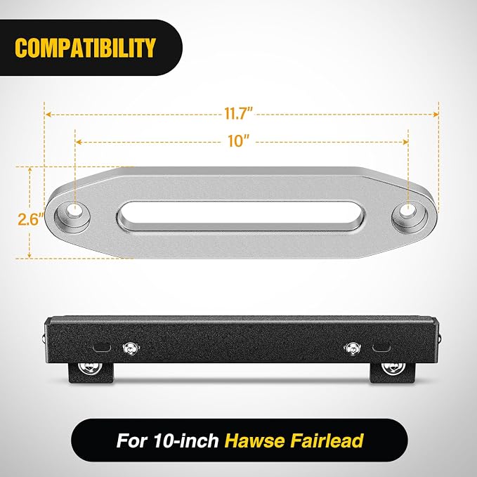 Nilight Universal Flip-Up Plate Frame for 10" Hawse Fairlead Mount Front License Bracket Holder Relocation Bumper Winch Mount Roller Fit for Most Pickup Trucks Off-Road Cars SUVs