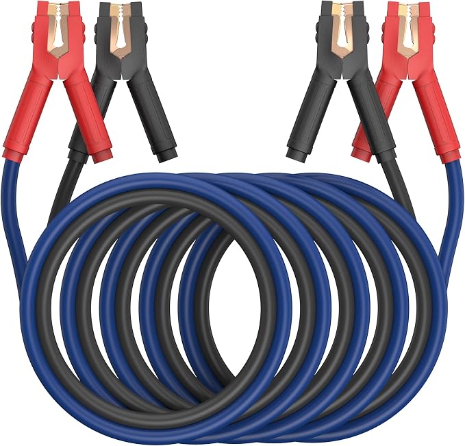 EXTRESPO Heavy Duty Jumper Cables, 0 Gauge 25 Feet 1000Amp Booster Cables, UL Listed Cables for 12V & 24V Cars, SUVs and Trucks, Jumper Cables Kit with Carry Bag, Gloves, Brushes (0 Gauge 25 Feet)…