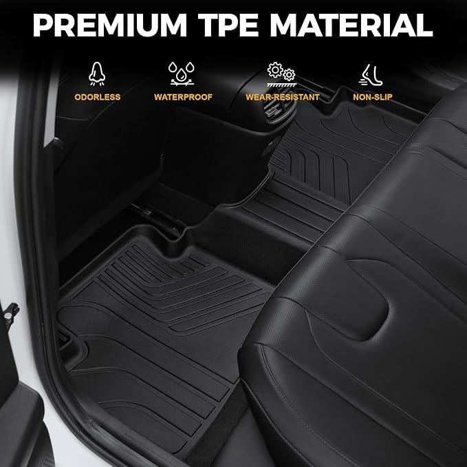 Floor Mats for Hyundai Elantra Gas 2021-2026, All Weather Floor Mats Trunk Cargo Liner and Door Sill Guards Accessories, Full Coverage Set (Not fit Hybrid Models)