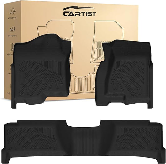 Silverado Floor Mats - Car Mats for Chevy Silverado 1999-2007 /GMC Sierra 1500/2500/3500(Crew Cab)/2000-2006 Escalade/Suburban/GMC Yukon XL, All Weather Floor Mat for Sierra Accessories
