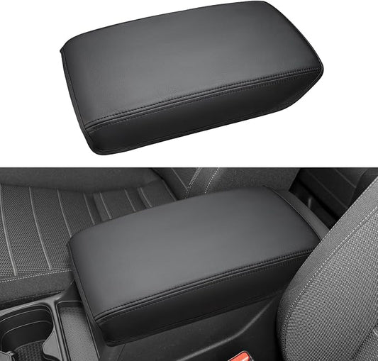 INTGET for 2023 2024 2025 2026 Honda CRV Center Console Cover Leather Middle Armrest Cover Center Console Lid Protector for 2026 Honda CRV Accessories (Black Stitches,2023+)