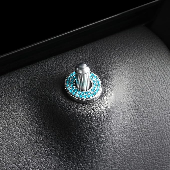 4PCS Bling Inner Car Door Lock Cover Stickers, Rhinestones Pull Rod Bolt Decorations, Crystal Auto Decals for Women Girls, Sparkly Car Door Lock Pin Caps for C Class C200L GLC260 C260L