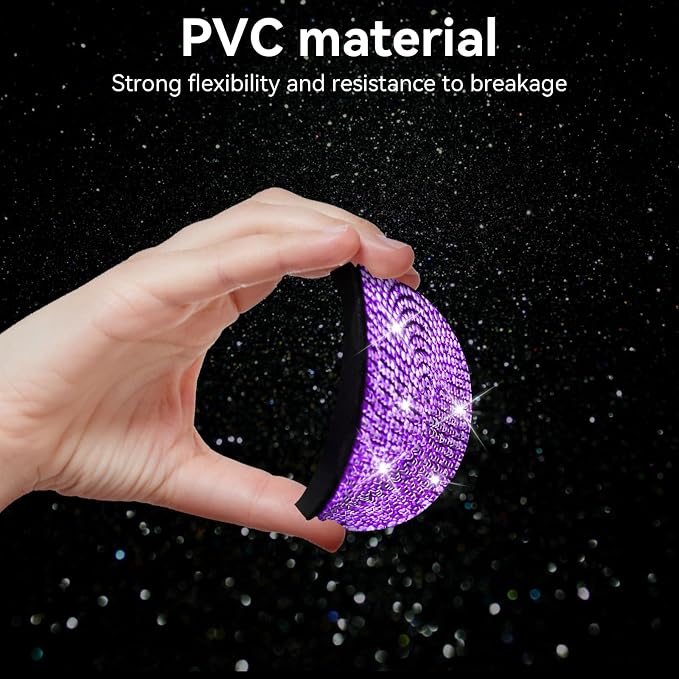 SINGARO Bling Cup Holder Coasters for Car, 2PCS Universal Non-Slip Cup Holder, Embedded Decorative Coasters, Shiny Crystal Car Interior Accessories Gifts for Women (Purple)