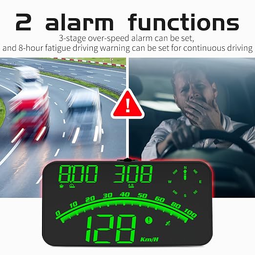 wiiyii Heads up Display for Cars Speedometer for Car, HUD Digital Speedometer for Car with Speed Alarm, Fatigue Driving Reminder, Upgraded 5.5" large-screen, Heads up Display Suitable for All Vehicles
