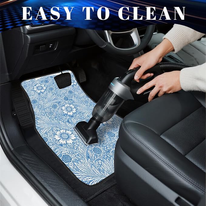 Vintage Carpet Car Floor Mats Persian Floral Blue Red Carpet Front Rear Carpets Mat Decorative Car Floor Carpets Non-Slip Auto Car Accessories Universal Fit Car Accessories for Truck