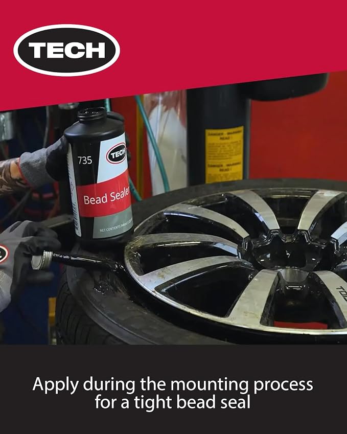 TECH Tire Bead Sealer, 1 Quart – Stops Leaks Between Rim and Edge, Fills Gaps for Old or New Wheels, Compatible with Tubeless Sealants, Solution for Reliable Leak Prevention and Repairs