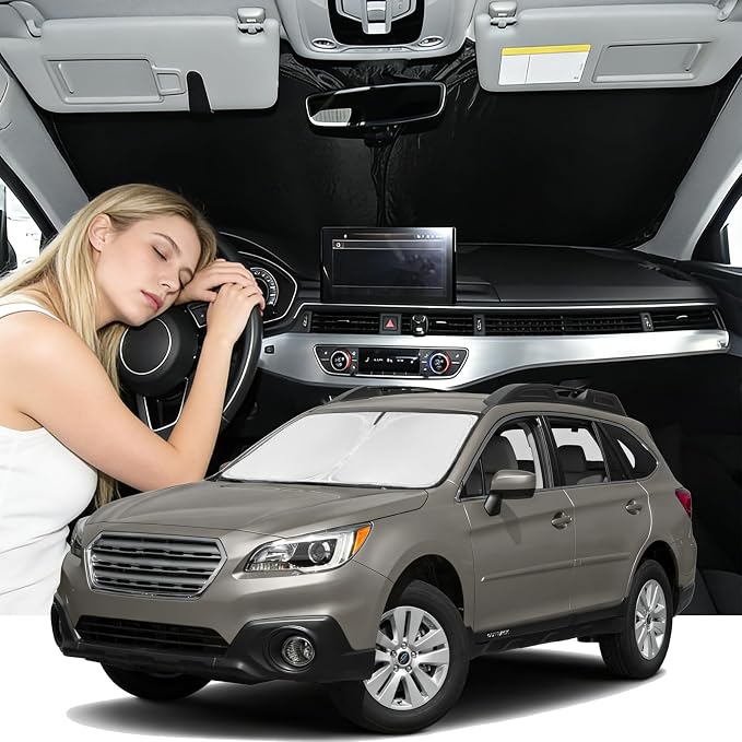 Windshield Sunshade for Subaru Outback 2010-2014 Sun Shade 4 Layers | Upgrade Custom Fit Outback Car Window Shade Windshield Sun Visor Blocks UV Rays Keep Cool Foldable Car Accessories