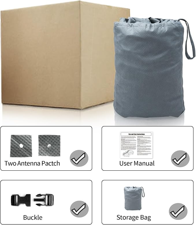 Leader Accessories Truck Car Cover for Pickup All-Weather, Fits 241"-250" | Waterproof, Breathable, Windproof Protection Against Rain, Snow, UV & Dust, Full-Exterior Cover for Indoor & Outdoor Use