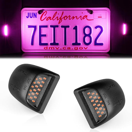 LivTee LED License Plate Light Assembly, Tag Light Fits Chevy Silverado 1500 2500 3500 1999-2013, Tahoe, Suburban, Fits GMC Sierra, Yukon XL, Cadillac Escalade, Car Accessories, Purple