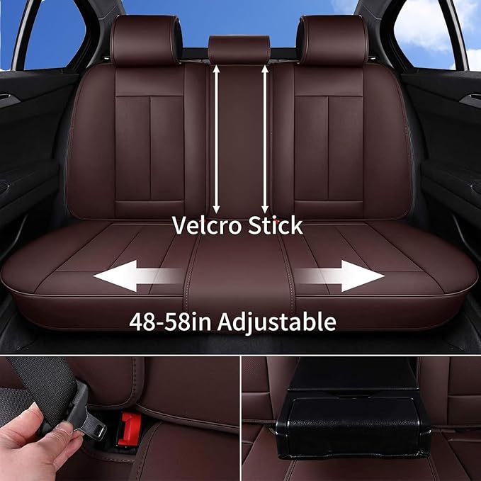 Coverado Car Seat Covers, Seat Covers for Cars, Waterproof Leather Auto Seat Protectors, Leather Car Seat Cushion, Car Interiors Accessories Universal Fit for Most Cars
