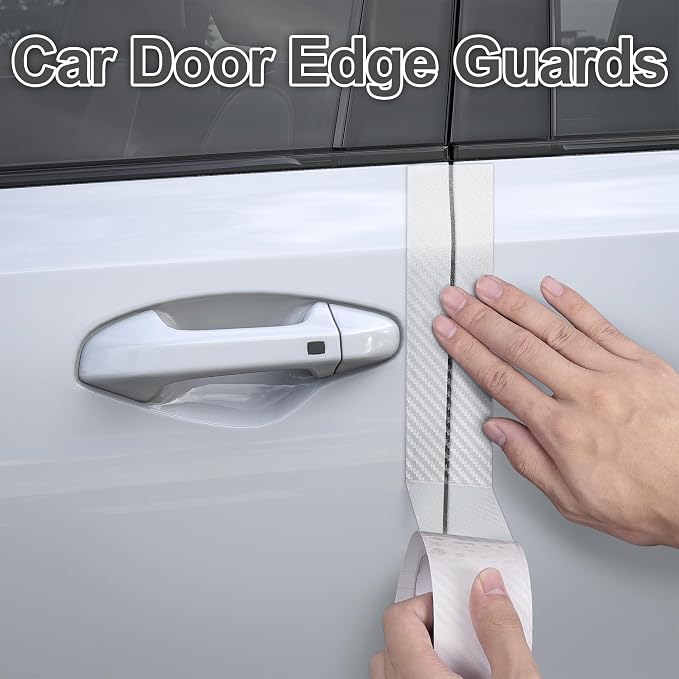 Arespark Car Door Edge Protector, Clear Carbon Fiber Sill Guard Vinyl Film with Anti-Scratch Anti-Collision Protection for Most Vehicles with Free Tool Kit (4inx30ft)
