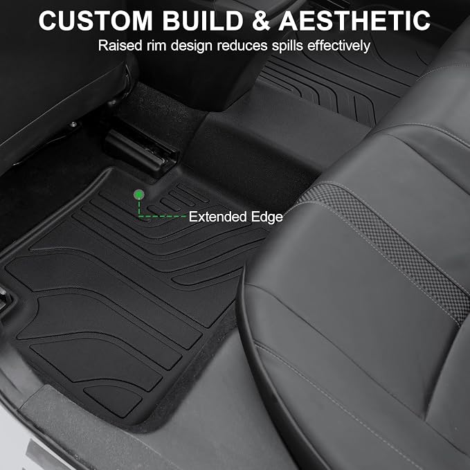 Floor Mats for 2016-2021 Honda Civic Sedan/Coupe/Type R/Insight | 2017-2021 Hatchback, All Weather Floor Liners & Door Sill Guards, Custom Fit Precise Coverage, Waterproof TPE Material