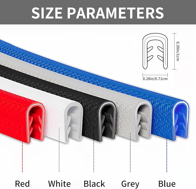 Car Door Edge Guards, 16Ft Rubber Seal Car Door Edge Trim, U Shape Door Edge Protector Guard, Aluminum Weather Proofing Automotive Door Edge Molding Protection for Most Car (Gray, 16Ft)