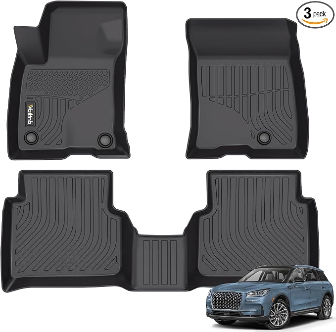 Wailtnb-All Weather Floor Mats for Lincoln Corsair 2020-2025 2026 (Not for Plug-in Hybrid) Liners Custom Fit Lincoln Corsair 2020-2025 Waterproof Durable Easy to Clean Accessories