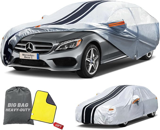 Car Cover Custom Fit for Mercedes Benz C-Class C300/C250/C43 Sedan | (2004-2025),Waterproof All Weather for Automobiles Full Exterior Cover Rain Sun Snow UV Protector.