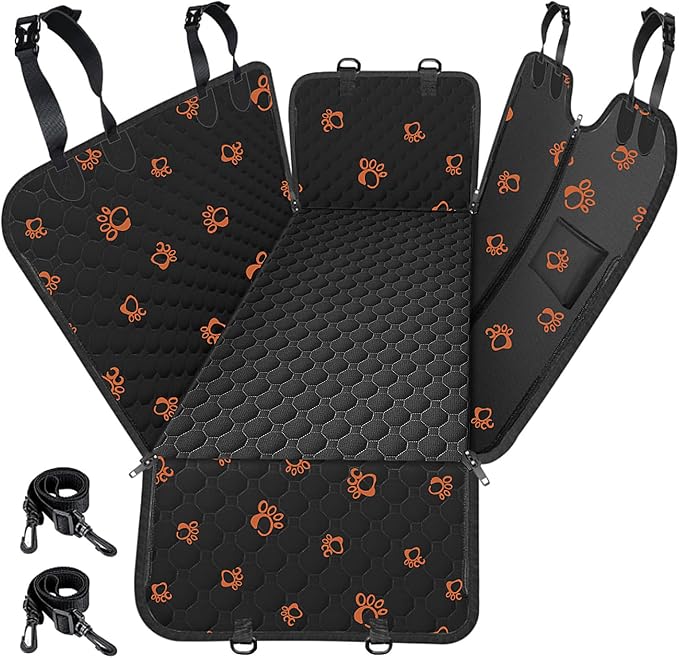 Mancro Dog Car Seat Cover for Back Seat, Waterproof Dog Hammock for Car | 600D Heavy Duty, Scratch-Resistant Back Seat Pet Cover for Dogs with PVE Nonslip Underside, Fits for Sedan, Trucks and SUVs
