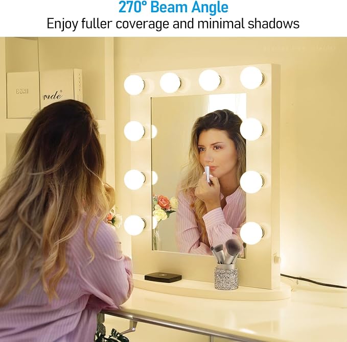 TORCHSTAR 12-Pack G25 LED Light Bulbs, 5W 450LM, Dimmable, 3000K | UL Listed, 40W Equivalent Warm White Vanity Globe Round Bulbs, E26 Base Decorative Bulb, for Bathroom Vanity or Mirror