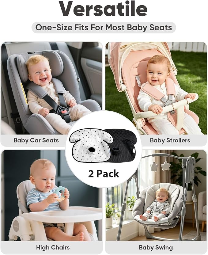 2 Pack Waterproof Baby Piddle Pads Carseat Potty Training Car Seat Protector, Waterproof Infant Car Seat Liner Cover to Prevent Pee, Leakproof and Washable (Black and White)