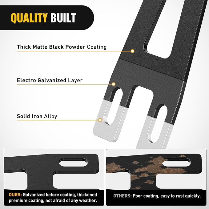 Nilight Front Lower Hidden Bumper Mounting Brackets for 20inch Straight LED Light Bar Compatible with 2009-2018 Dodge Ram 2500 3500