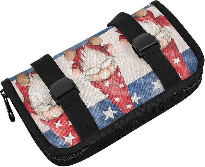 Three July 4th Gnomes Stars Car Tissue Holder Durable Napkin Holder Hanging Tissue Holders Case Car Tissues Bag for Sun Visor Seat Back Universal Auto