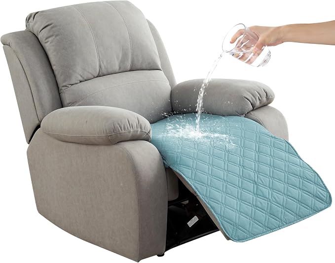 Genina Waterproof Recliner Chair Covers, Recliner Cover for Dog Pets Friendly, Washable Antislip Reclining Chair Cover Furniture Protector, Sofa Slipcover for Living Room(23.6inch/Blue)