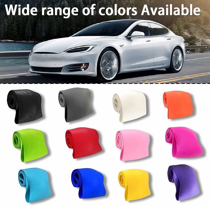 AICEL Car Silicone Steering Wheel Cover, Soft Anti-Slip Auto Steering Wheel Protector Fit 14 Inch, Universal Vehicle Interior Accessories for Cars, SUVs, Trucks, and Vans (Yellow)