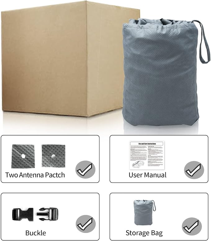 Leader Accessories Sedan Car Covers All-Weather, Fits Sedans 229"-265" | Waterproof, Breathable, Windproof Protection Against Rain, Snow, UV & Dust, Full-Exterior Cover for Indoor & Outdoor Use