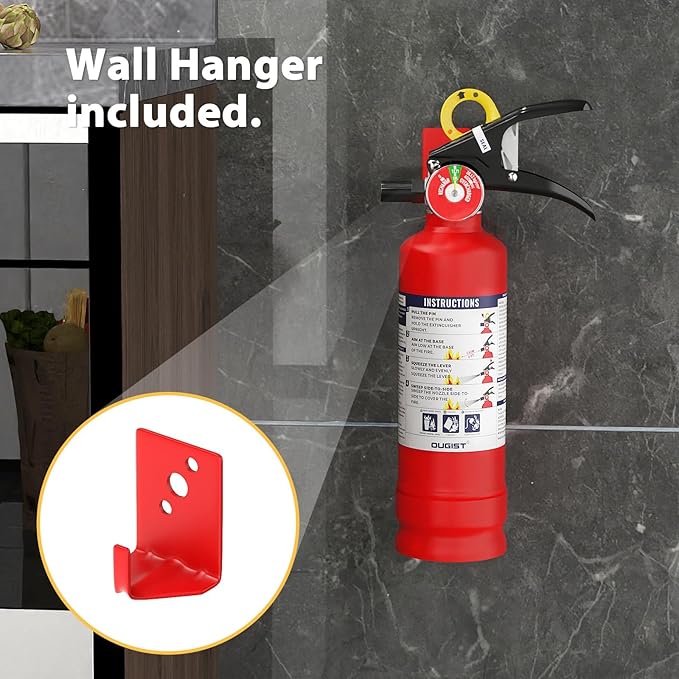 Ougist Pro Home Fire Extinguisher, 1-A:10-B:C, 2.5 lb Dry Chemical, 2 Pack | ABC Fire Extinguisher for Small Household, Kitchen and Garage Fires with Quick-Release Handles for Easier Emergency Use