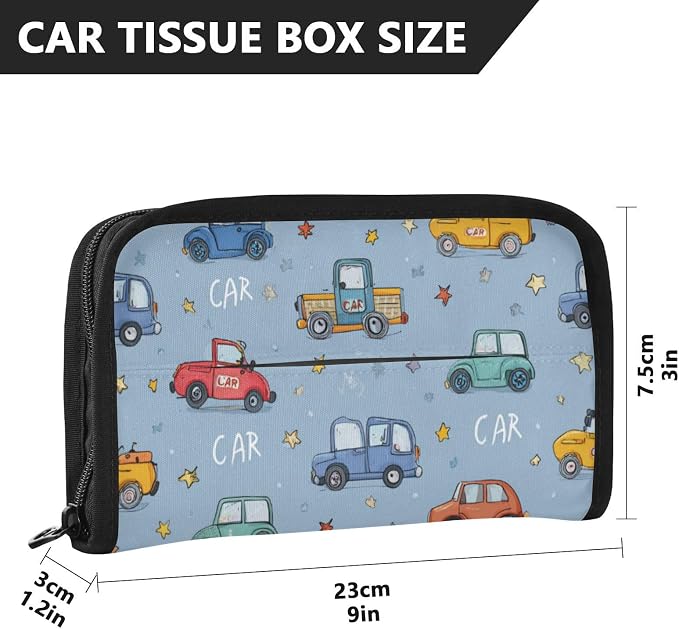 Car Visor Tissue Holder Mask Holder for Car, Car Tissue Box Sun Visor Napkin Holder Car Visor Accessories Adjustable Straps Reusable Durable Easy to Install Blue Cute Cars and Stars