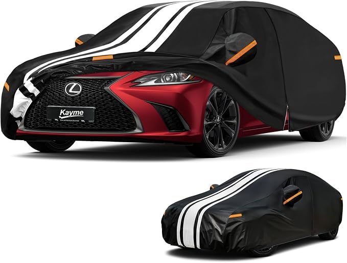 Kayme Lexus ES350 Car Cover Waterproof All Weather, Custom Fit for ES ES300 ES300h ES350e ES500e (1989-2026), Gift with Tape/Towel, Outdoor Full Exterior Cover Rain Snow Sun UV Protection.