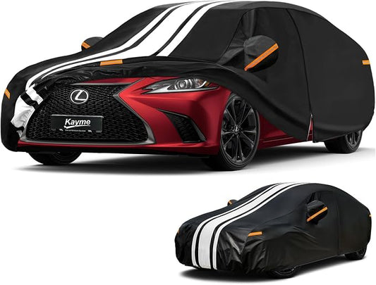 Kayme Lexus ES350 Car Cover Waterproof All Weather, Custom Fit for ES ES300 ES300h ES350e ES500e (1989-2026), Gift with Tape/Towel, Outdoor Full Exterior Cover Rain Snow Sun UV Protection.