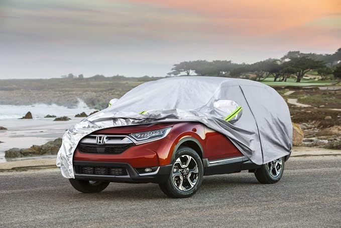 Koukou SUV Car Cover Custom Fit Honda CRV CR-V from 1995 to 2025, Waterproof Car Cover All Weather for Automobiles Outdoor Indoor with Zipper Door, Sun Rain Dust Snow Protection.
