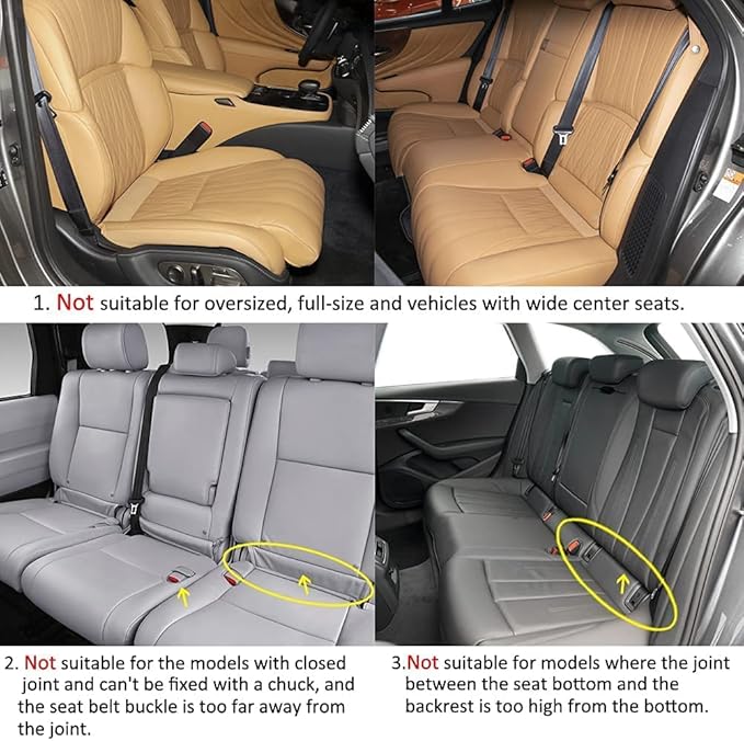 West Llama Pu Leather Car Seat Bottom Covers Protectors Include 1 Pair Front Driver Seat Pad Mat and 1 Rear Bench Cover Universal Fit 90% Vehicles,Beige