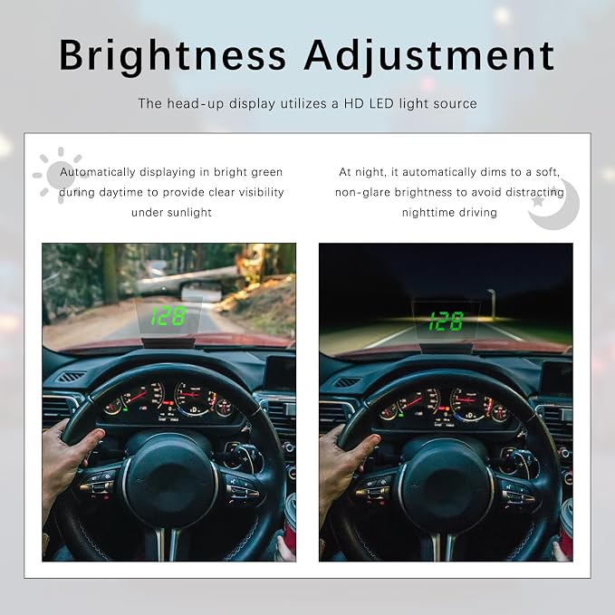 2026 New Heads up Display for Cars,Day & Night Readable Digital Speedometer for Car,Universal Plug & Play Hud Display Car Windshield for Safer Driving in Sedan SUV Truck