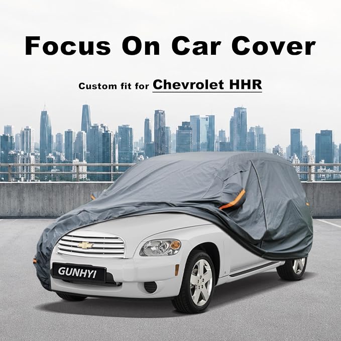 GUNHYI Premium Car Cover Custom Fit Chevrolet HHR, 16 Layers Heavy Duty Car Cover Waterproof All Weather with Zipper Door for Sun Rain Snow Dust Uv Protection