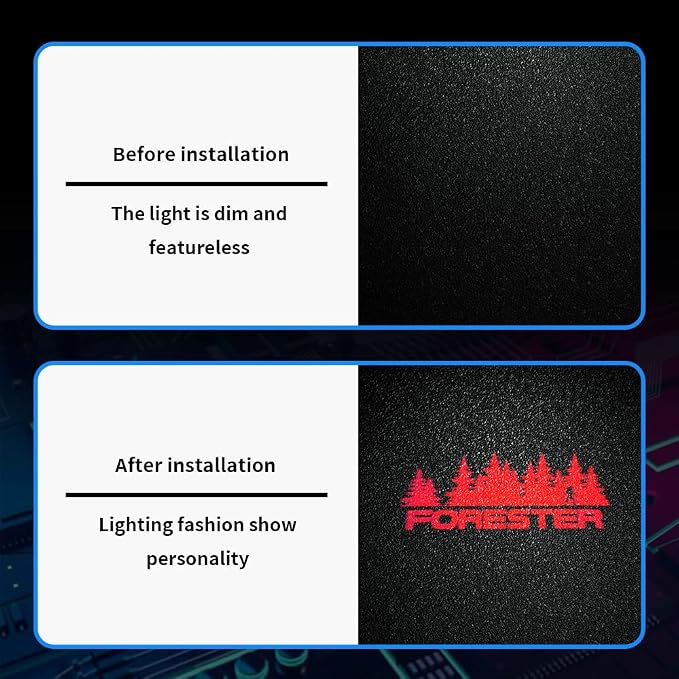 2 pcs Non-Fading LED Car Door Logo Lights Courtesy Projector Laser Welcome Light Ghost Shadow Forester Accessories Puddle lamp Compatible with Forester (Forester RED)