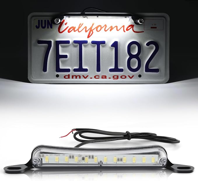 LivTee License Plate LED Light, Extremely Bright Assembly for Trailer UTV ATV Truck RV Boat, Xenon White(6000K)