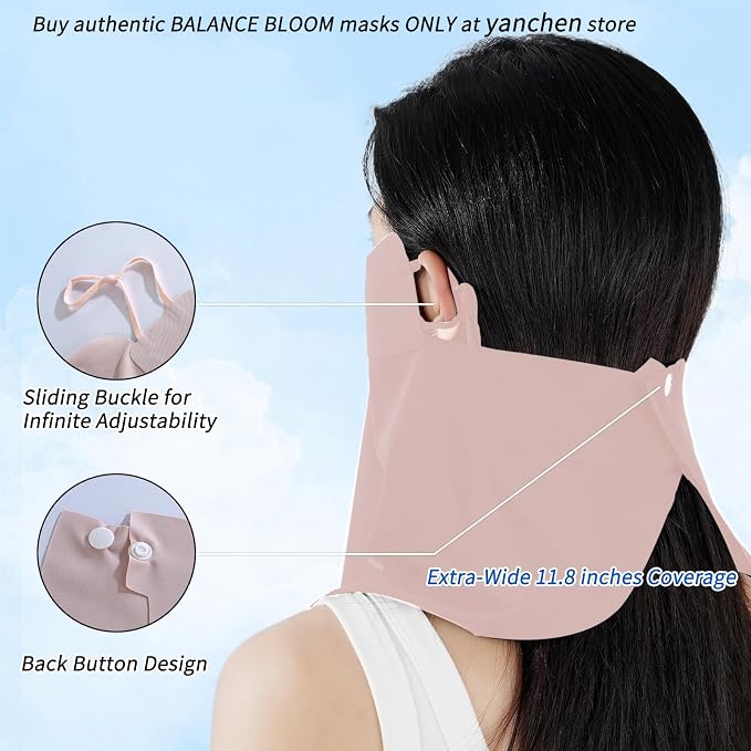 UV Sun Protection Face Mask with Neck Coverage UPF 50+ Face Shield Breathable Design for Summer Outdoor Activities