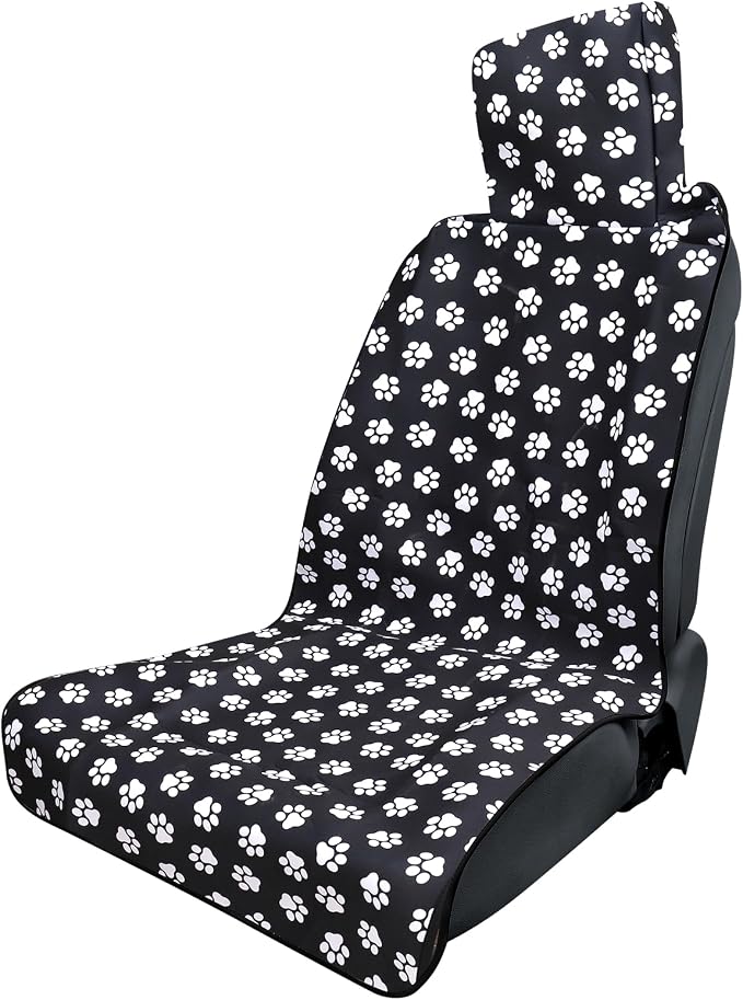 3tyto Universal Car Seat Covers, Waterproof Neoprene Seat Covers - Waterproof & Sweatproof, Machine Washable, Non-Slip Seat Protector for Car, Truck, SUV, Van (Paw, 1 Pack)