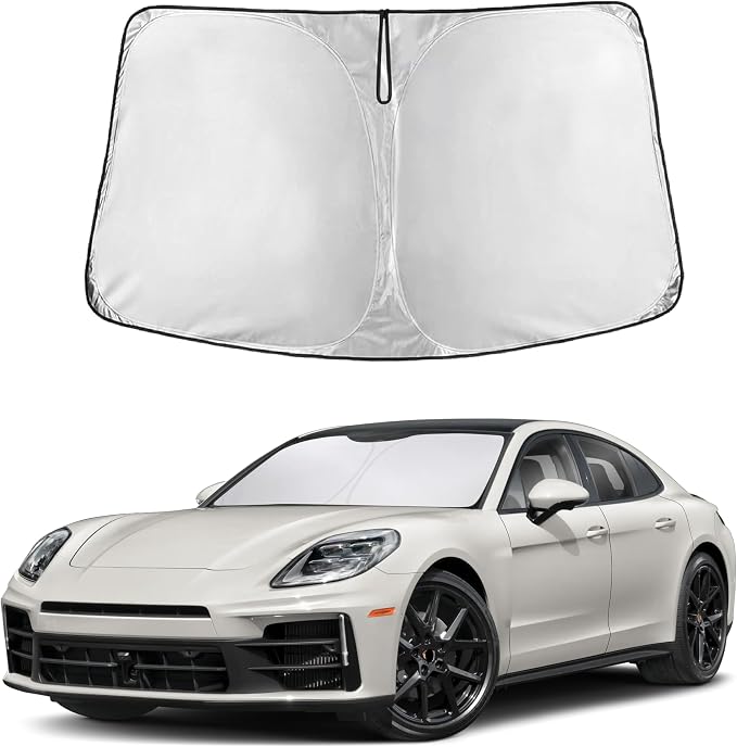 EcoNour Windshield Sunshade Compatible for Porsche Panamera 2017-2022 2023 2024, Sun Visor for Front Windshield & Window Sun Shade Cover, UV Heat Blocker & Protector, Car Accessories