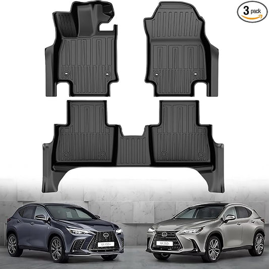 Original Floor Mats for 2022-2025 Lexus NX NX250/ NX350/ NX350h - Custom Fit All Weather TPE Heavy Duty Car Mats 1st and 2nd Row for NX Accessories