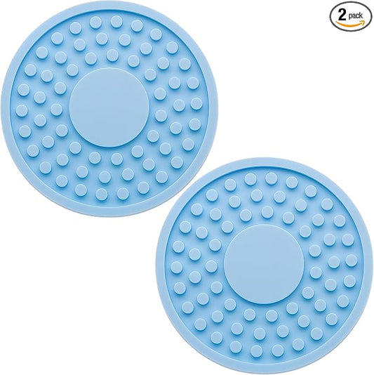 2 Pack Anti-Slip Car Cup Holder Mat – 2.75 Inch Silicone Drink Coaster, Secure Fit for Cars & Trucks – Cute Interior Decor for Women & Girls (Blue)
