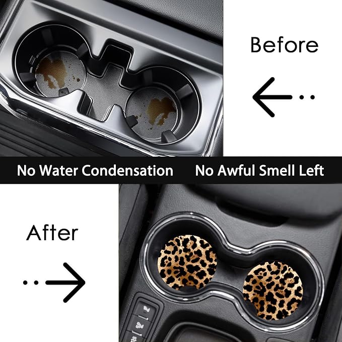 2 Pack Little Daisy Car Coasters for Cup Holders,Neoprene Anti Slip Mat | 2.75" Universal Size,Auto Rubber Drink Coasters Decor Car Accessories Interior Little Daisy Gifts for Women Men
