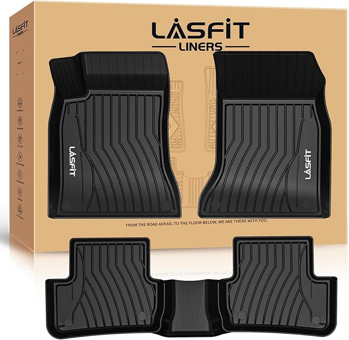 LASFIT Floor Mats for Mercedes Benz GLA 2015-2020 & CLA 2014-2019 250/45 | LASFIT Car Mats for GLA & CLA 250/45 AMG 2014-2020, All Weather TPE Non-Slip, 2 Rows