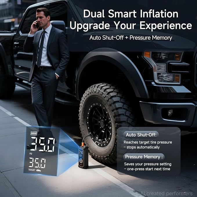 OlarHike Cordless Tire Inflator Portable Air Compressor, 3X Fast Inflation,12000mAh Battery, Air Pump for Car Tires, Pickups, SUVs, Electric Pump with Digital Pressure Gauge/Auto Shuttoff, Gift Ideas