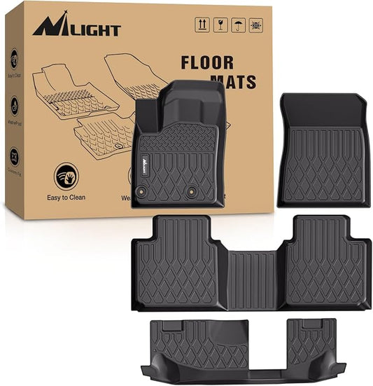 Nilight TPE Floor Mats for Mitsubishi Outlander 2022 2023 2024 2025 (Not for Phev and Sport Model),All Weather Custom Fit Heavy Duty Floor Liners
