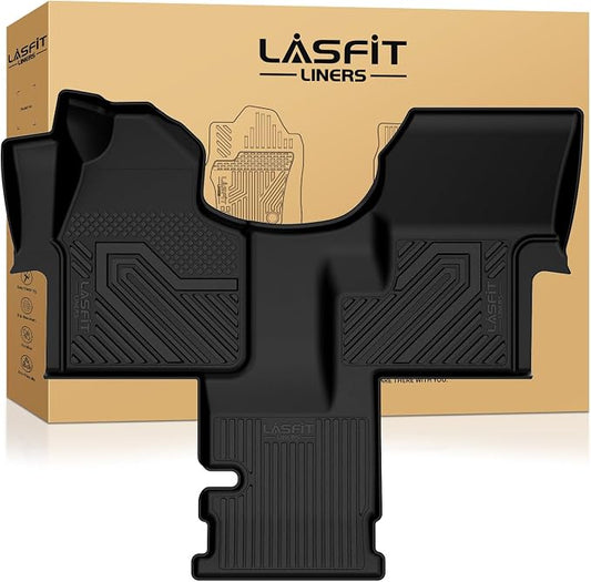 LASFIT Floor Mats for Mercedes Benz & Dodge Sprinter 2500/3500 2007-2018 | LASFIT Car Mats for Sprinter Cargo Van 2500/3500, All-Weather TPE Non-Slip, 1st row with aisle liner