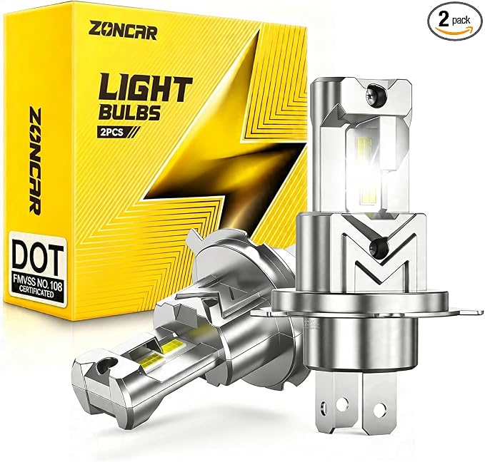H4 LED Bulbs, 12X Bright 60000LM 6500K White, 9003 Fog Light Bulbs, Easy Plug-N-Play Installation, 99% Compatibility, Anti Flickering Dual liq-cool copper pipes 7y+ Lifespan, Pack of 2